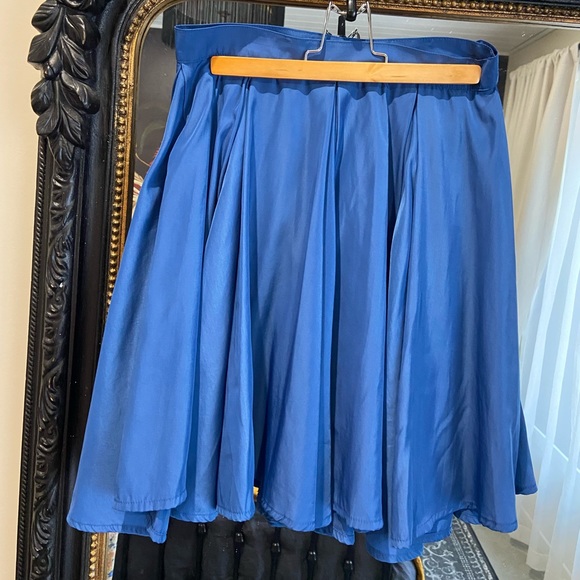 Blue, pleated, skater skirt - Picture 1 of 6